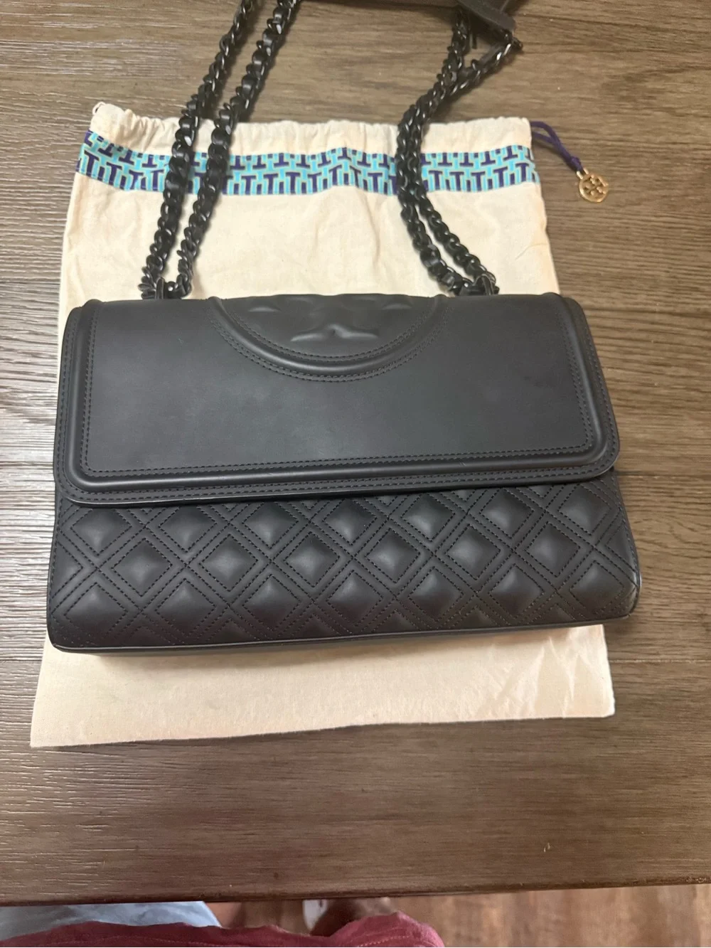 Tory Burch Black Fleming Matte Black Like New